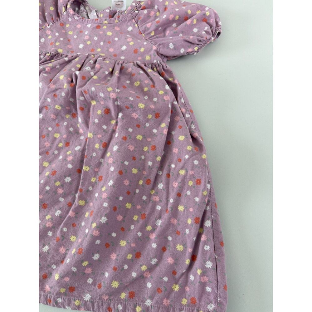 Wonder Nation Toddler Girls Purple Floral Short Sleeve Dress Size 5T - Picture 3 of 10